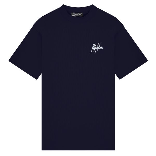 Malelions Oversized Signature T-shirt Navy