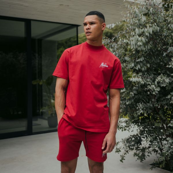 Malelions Oversized Signature T-shirt Rood