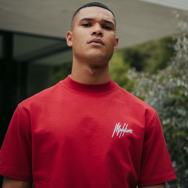 Malelions Oversized Signature T-shirt Rood