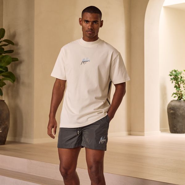 Malelions Oversized Split T-shirt Off White