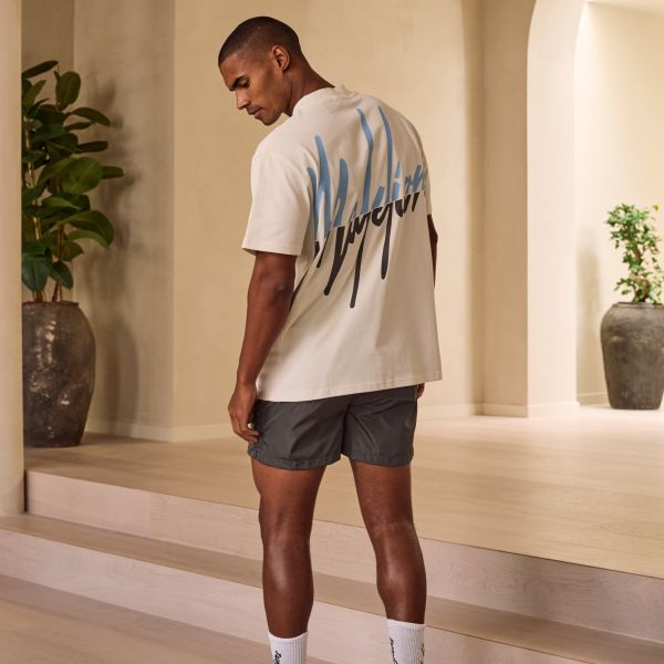 Malelions Oversized Split T-shirt Off White