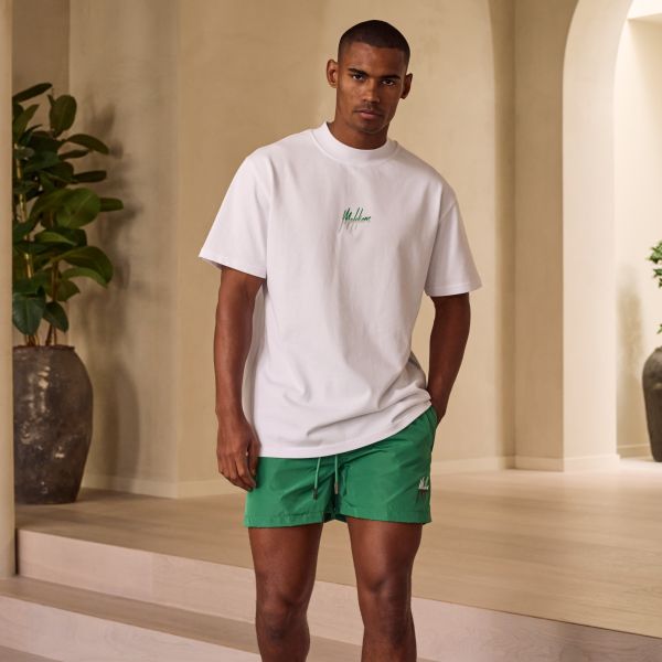 Malelions Oversized Split T-shirt Wit