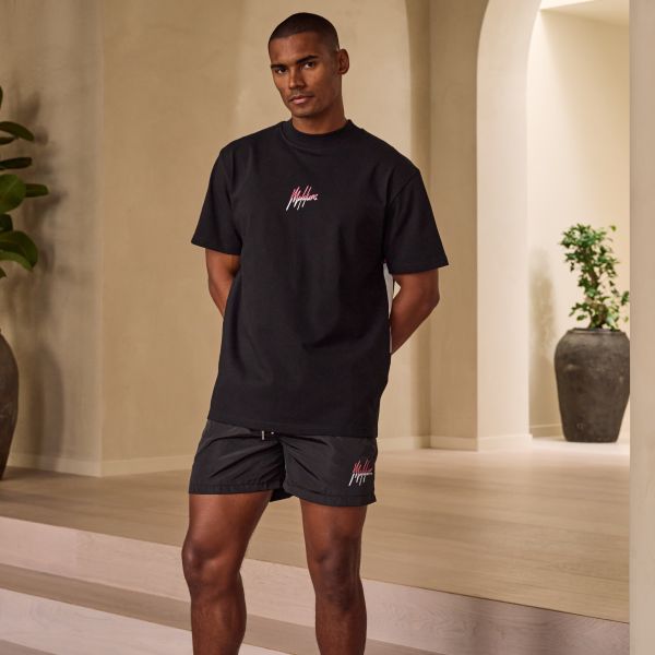 Malelions Oversized Split T-shirt Zwart