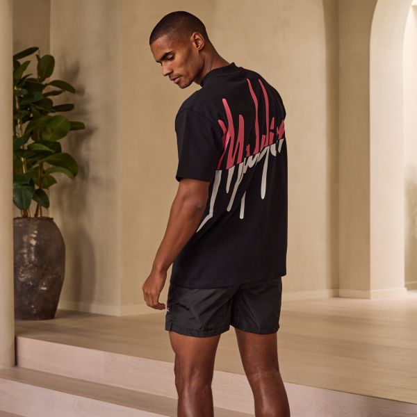 Malelions Oversized Split T-shirt Zwart
