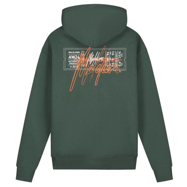 Malelions Oversized Ticket Hoodie Donker Groen