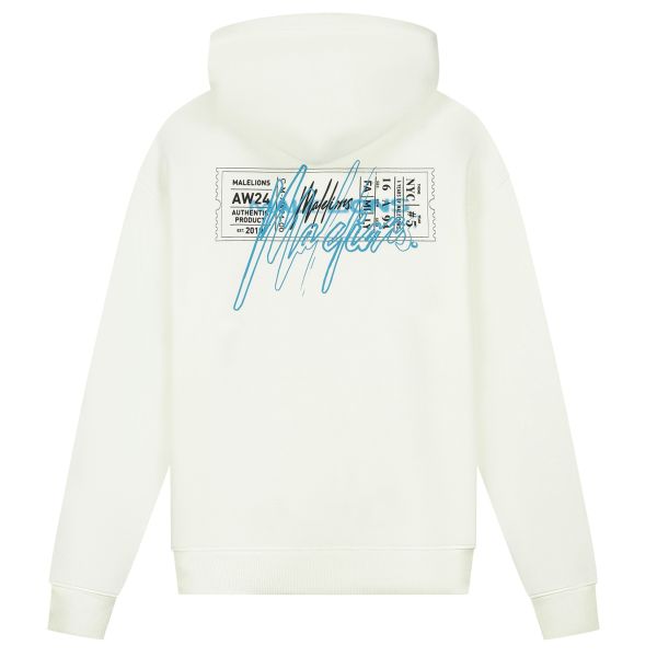 Malelions Oversized Ticket Hoodie Off White