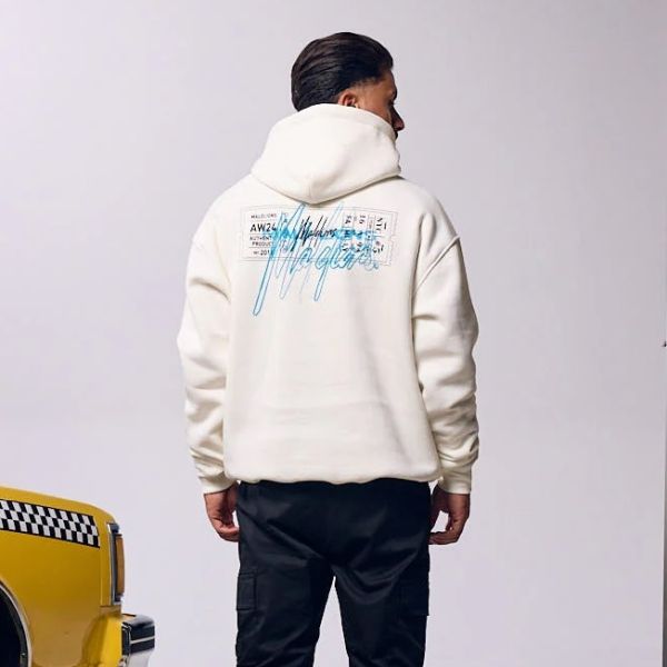 Malelions Oversized Ticket Hoodie Off White