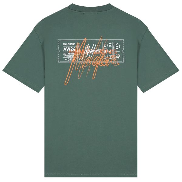 Malelions Oversized Ticket T-shirt Donker Groen