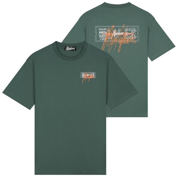 Malelions Oversized Ticket T-shirt Donker Groen