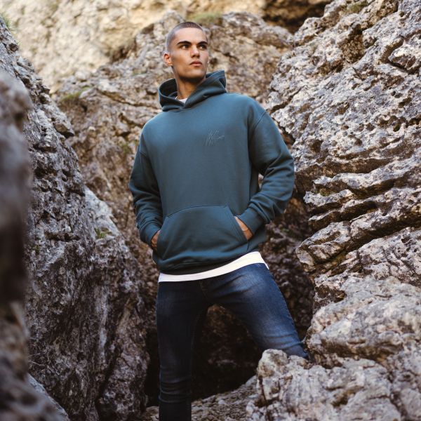 Malelions Patchwork Hoodie Blauw