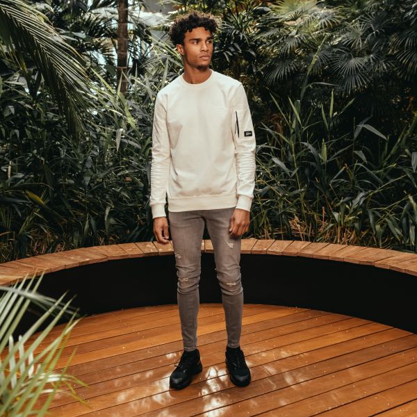 Malelions Pocket Sweater Off White