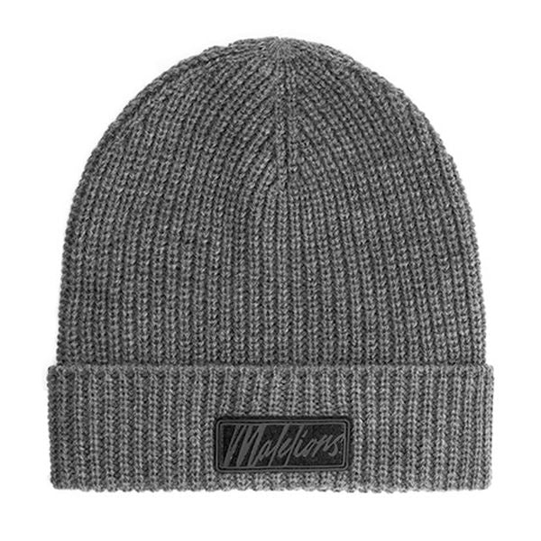 Malelions Ribbed Logo Muts Antraciet
