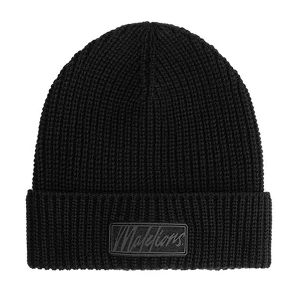 Malelions Ribbed Logo Muts Zwart