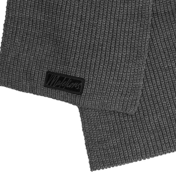 Malelions Ribbed Logo Sjaal Antraciet