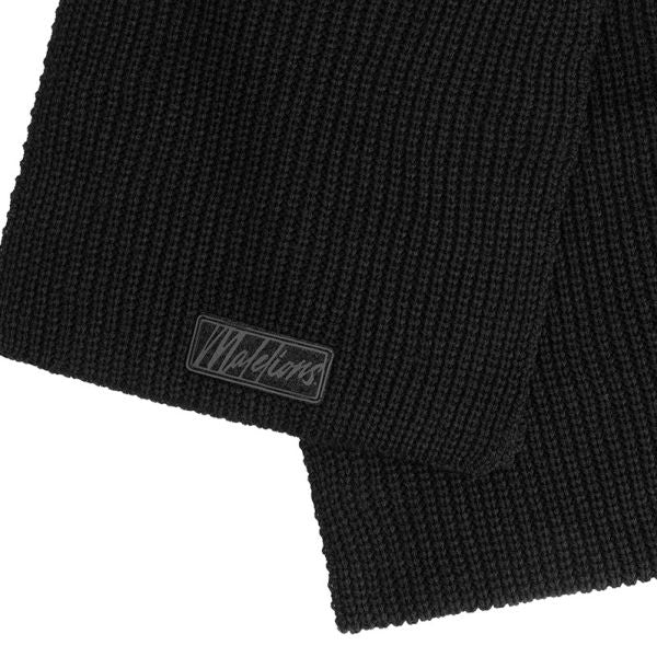Malelions Ribbed Logo Sjaal Zwart