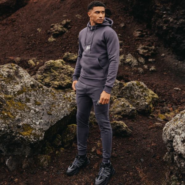 Malelions Signature Half Zip Hoodie Antraciet