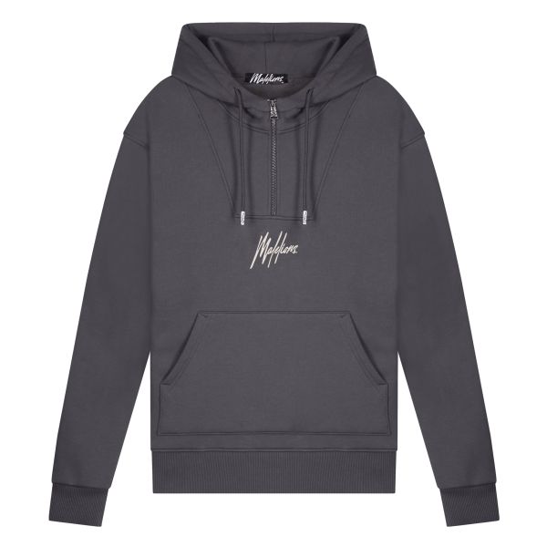 Malelions Signature Half Zip Hoodie Antraciet