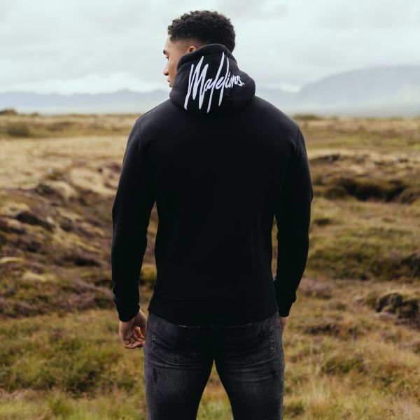 Malelions Signature Half Zip Hoodie Zwart