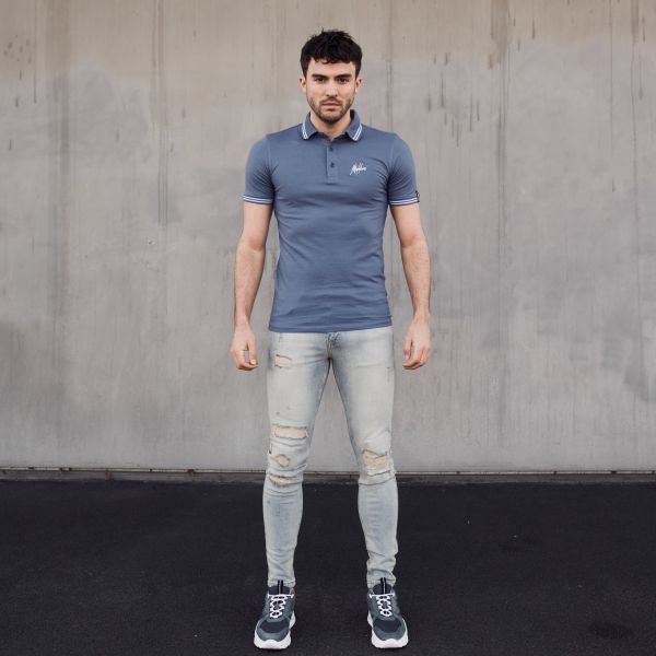 Malelions Signature Polo Blauw