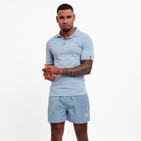 Malelions Signature Polo Licht Blauw