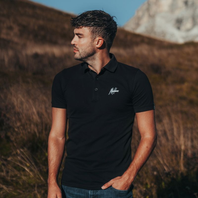 Malelions Signature Polo Zwart
