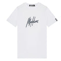 Malelions Signature T-shirt Wit Grijs
