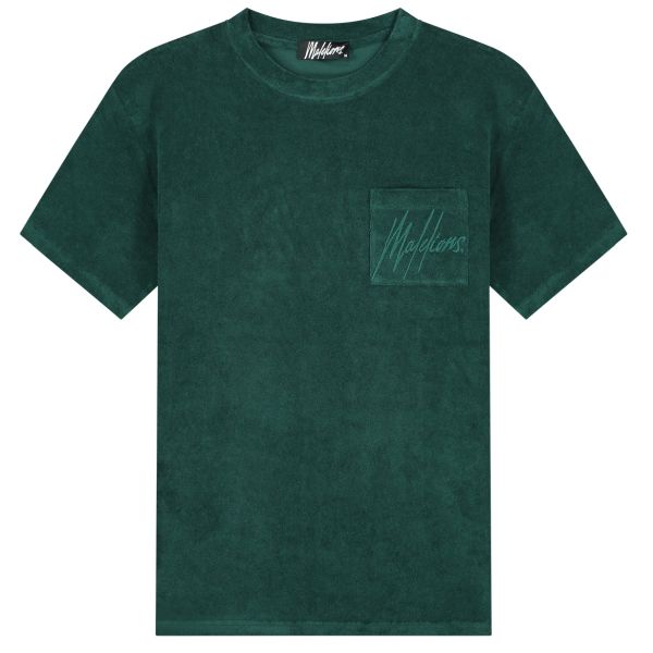 Malelions Signature Towelling T-shirt Donker Groen