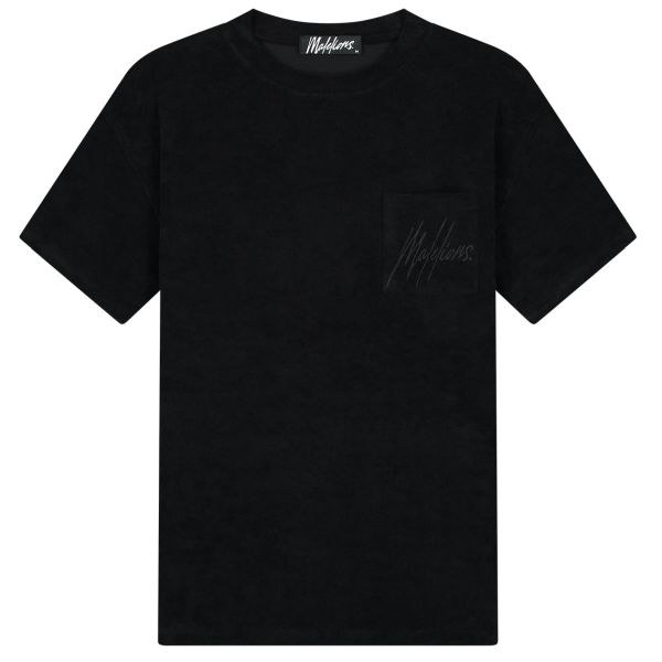 Malelions Signature Towelling T-shirt Zwart