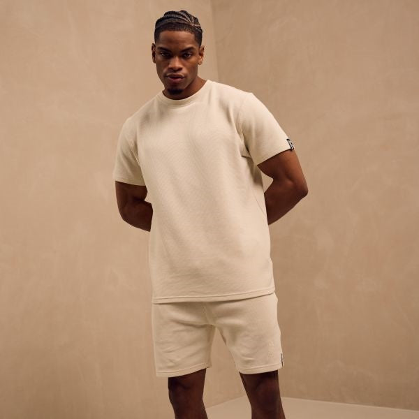Malelions Signature Waffle Korte Broek Beige