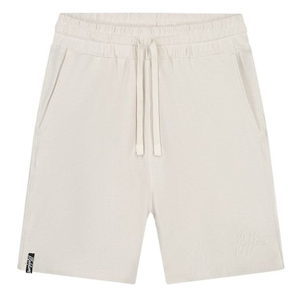 Malelions Signature Waffle Korte Broek Off White