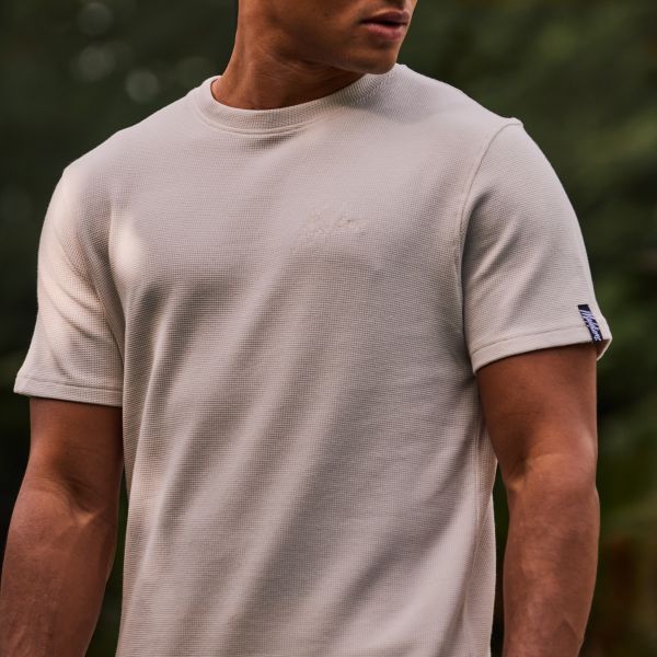 Malelions Signature Waffle T-shirt Off White