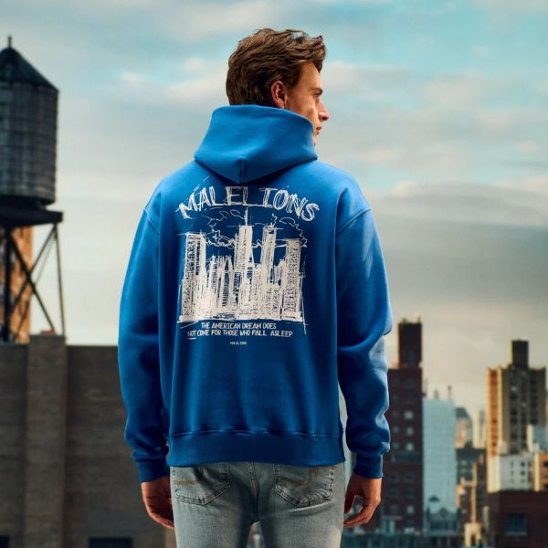 Malelions Skyline Hoodie Blauw