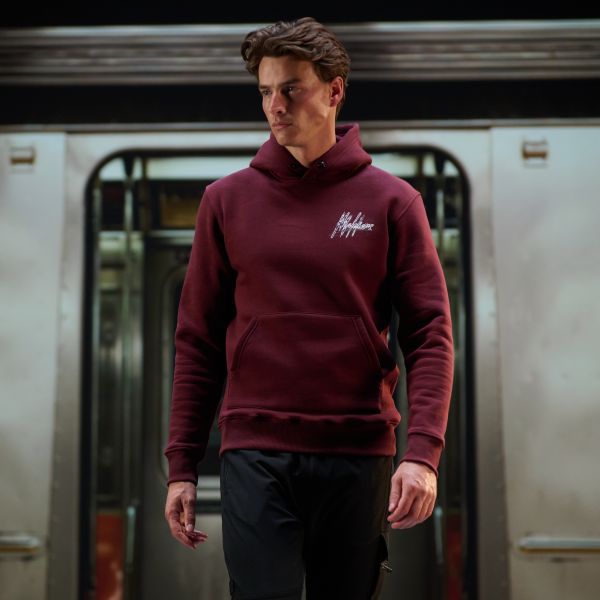 Malelions Splash Signature Hoodie Bordeaux