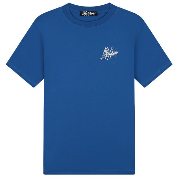 Malelions Splash Signature T-shirt Blauw