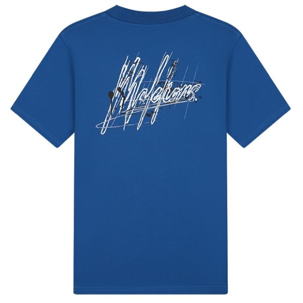 Malelions Splash Signature T-shirt Blauw