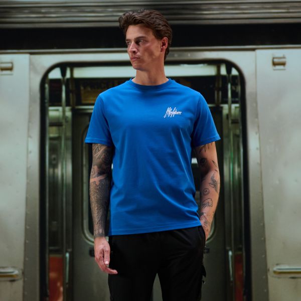 Malelions Splash Signature T-shirt Blauw