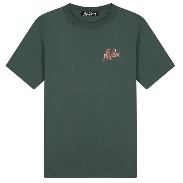 Malelions Splash Signature T-shirt Donker Groen