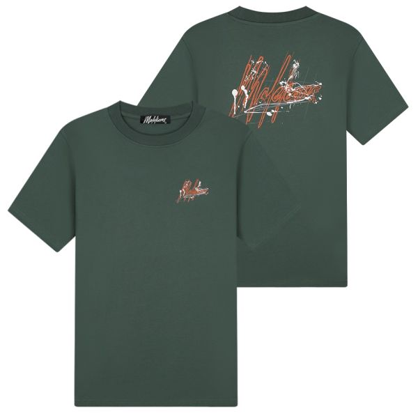 Malelions Splash Signature T-shirt Donker Groen