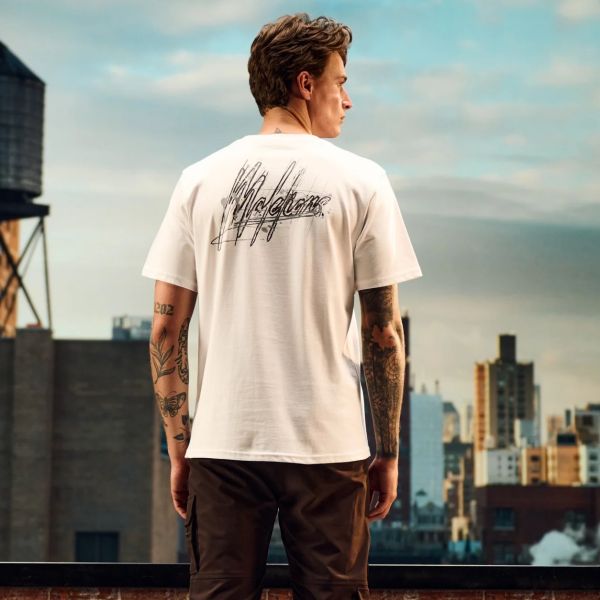Malelions Splash Signature T-shirt Wit