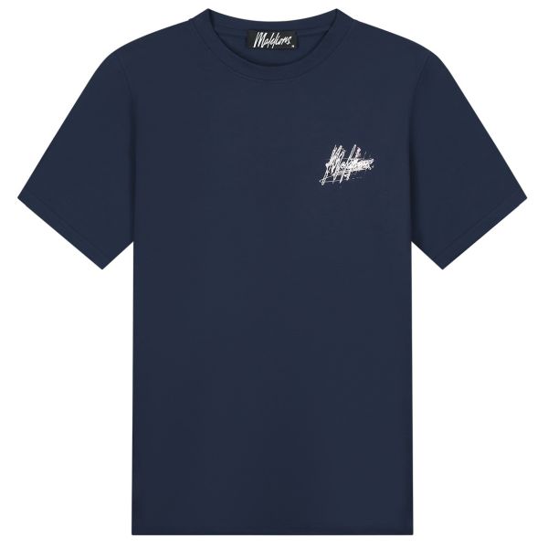 Malelions Splash Signature T-shirt Navy