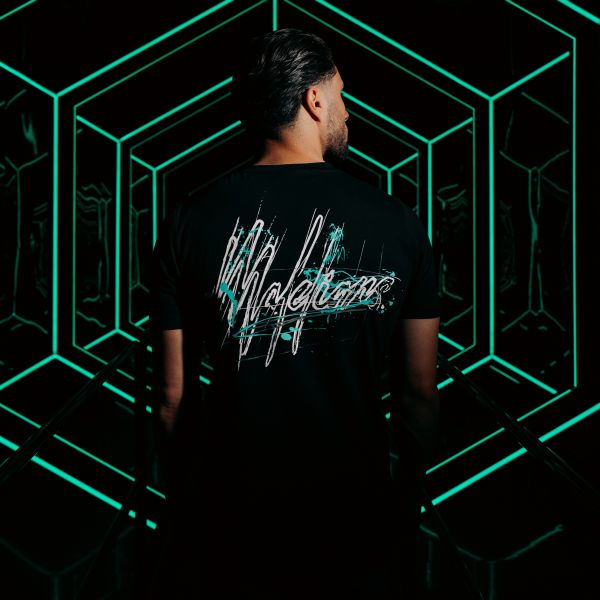 Malelions Splash Signature T-shirt Zwart