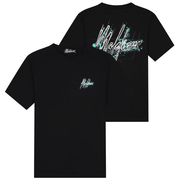 Malelions Splash Signature T-shirt Zwart