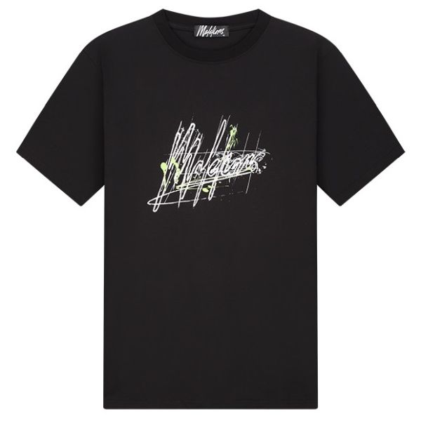 Malelions Splash Signature T-shirt Zwart