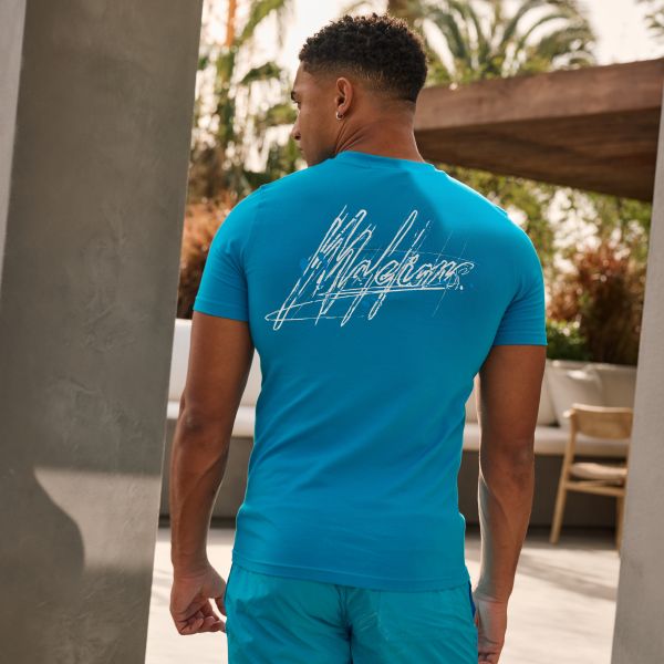 Malelions Splash T-shirt Blauw