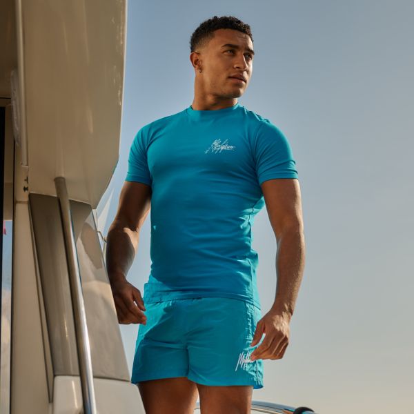 Malelions Splash T-shirt Blauw