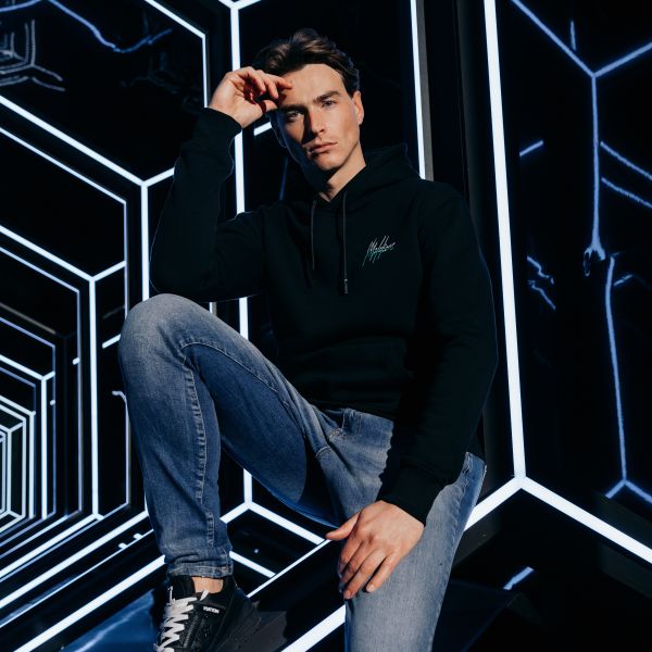 Malelions Split Hoodie Zwart
