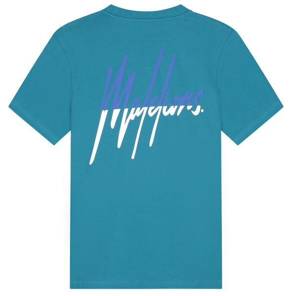 Malelions Split Slim T-shirt Blauw