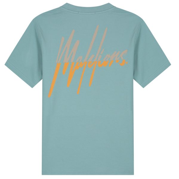 Malelions Split Slim T-shirt Licht Blauw