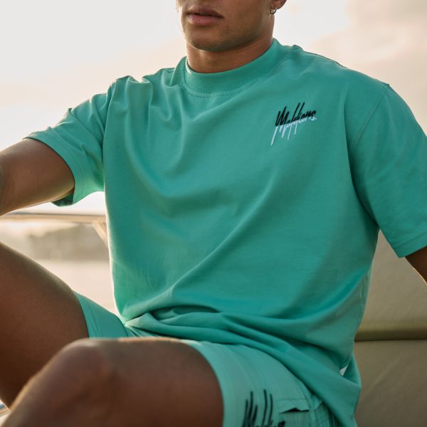 Malelions Split T-shirt Turquoise