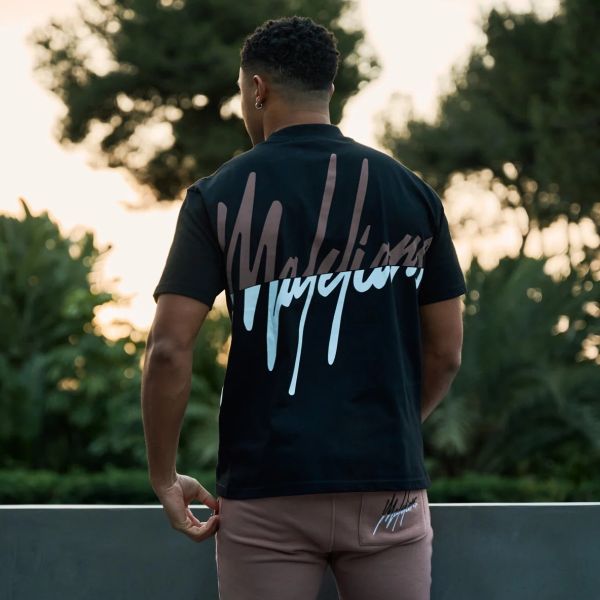 Malelions Split T-shirt Zwart